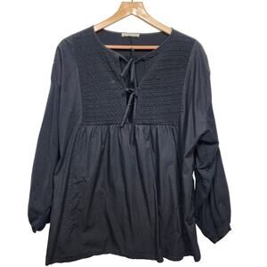 Women's Black Zara Tie Front Boho Blouse Size Small